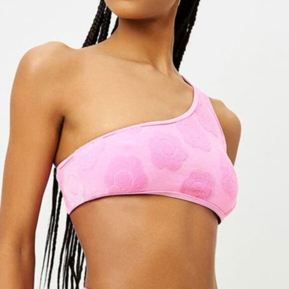 NWT HAILEE STEINFELD X FRANKIES BIKINIS Cove Floral Terry Bikini Top Sz Small - Picture 2 of 6